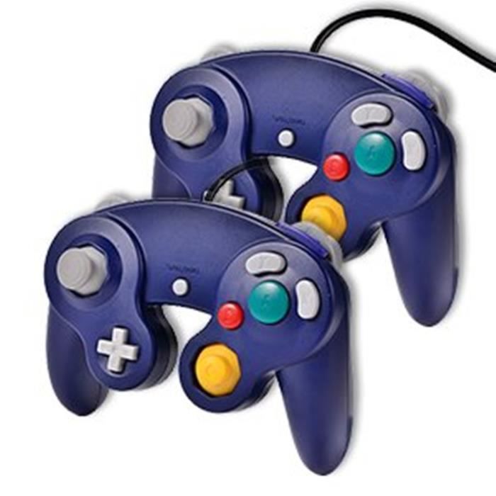 2 x kabelgebundener Joystick-Pad-Controller für Nintendo GameCube und Konsole; Wii – Blau