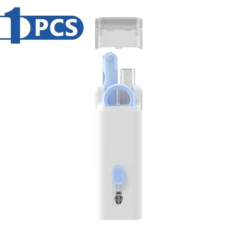 Tastatur-Reinigungsset, 7-in-1-Laptop-Reiniger mit Tastenkappen-Abzieher, multifunktionales Tastatur-Pinsel-Reinigungsset für Airpods-Telefone 1pcs blau