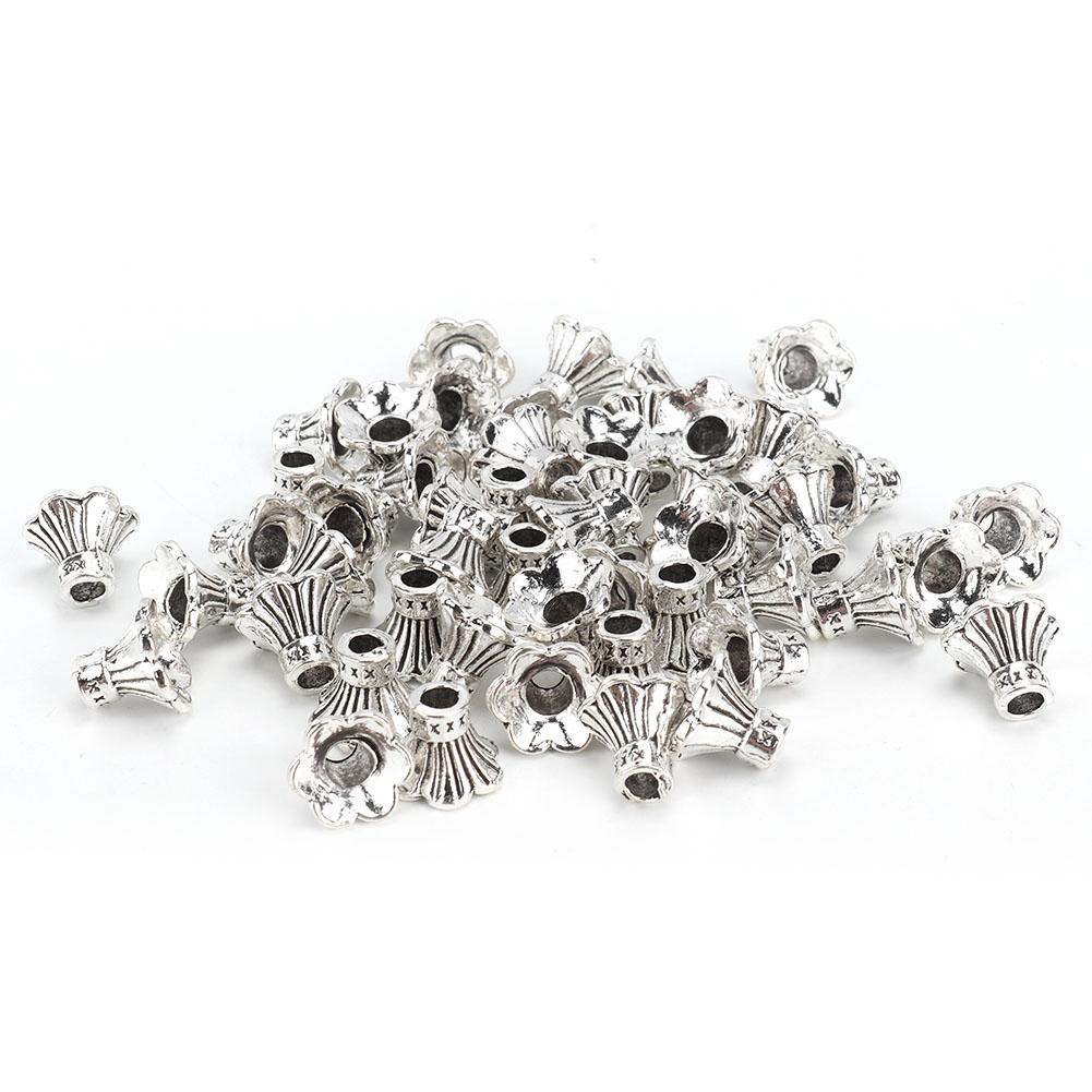 50 Stück Vintage Perlen Endkappe Armband Perlen Anhänger DIY Schmuckherstellungszubehör