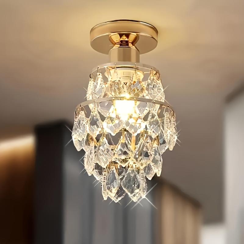 1PC Eleganter Mini-Kristall-Kronleuchter Halbeinbau-Kronleuchter, Flurlampe