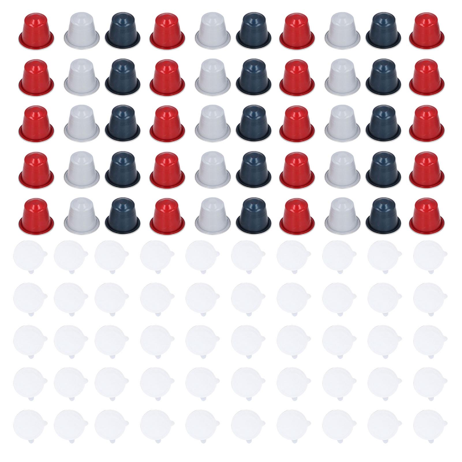 50 Stück Nachfüllbare Kaffeepads mit 37mm Aluminiumfoliendeckeln Wiederverwendbare Kaffeekapseln aus Kunststoff für L(for 6.5-9kg)