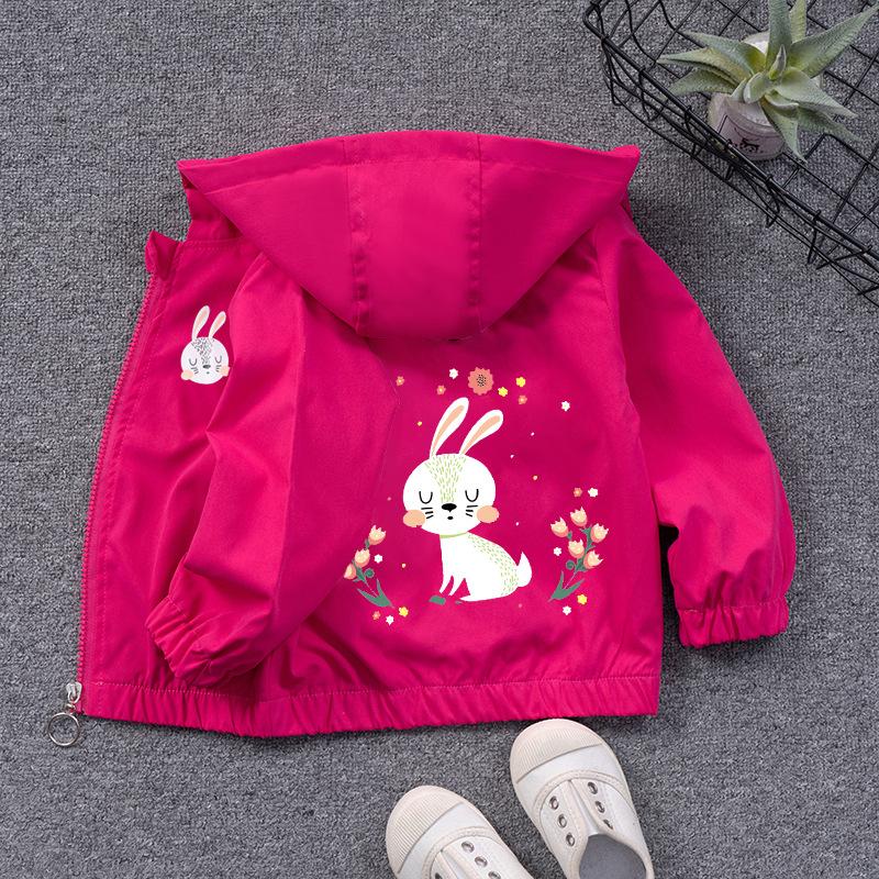 1 2 3 4 5 6 Jahre Frühling Baby Mädchen Jacke Cartoon Faultier Druck Kleine Prinzessin Mantel Kapuze Reißverschluss Jungen Windjacke Kinderkleidung 110