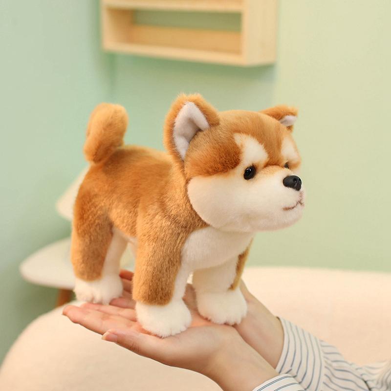 Simulation Shiba Inu Stehende Haltung Tiere Plüschtiere Superweich Büro Wurfkissen Deko Geburtstag Weihnachtsgeschenke für Kinder about 25cm beige
