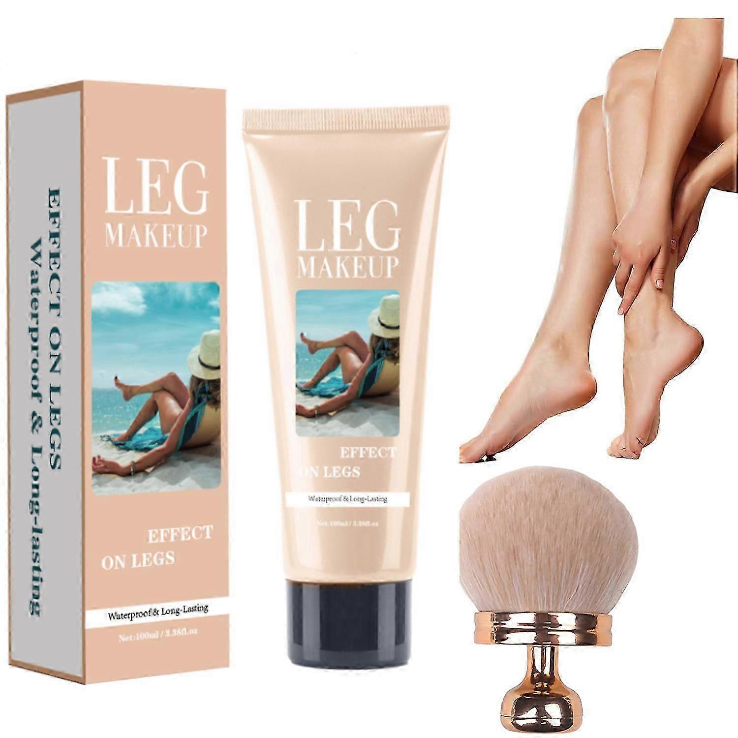 Bein- & Körper-Make-up Foundation mit Pinsel, Wasserdichte Bein-Make-up für Krampfadern, Transferfreies Abdeckendes Körper-Make-up K1