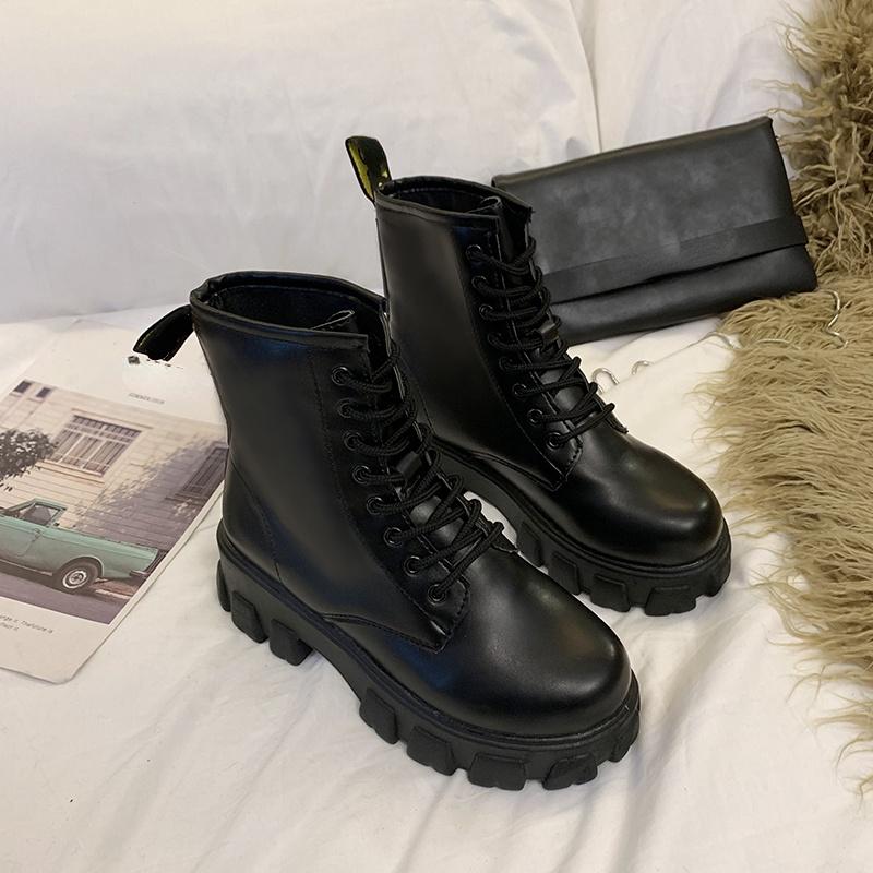 Schuhe Damen Stiefeletten Runde Kappe Dicke Sohlen Bequeme dicke Sohlen Schneestiefel Damen Winter Damen Wärmestiefel Damen 2021 Winter 40 schwarz