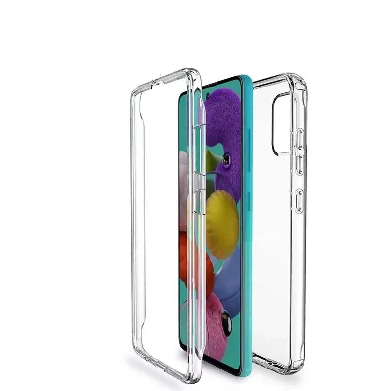 Doppelseitige transparente 360-Grad-Schutz-TPU-Anti-Drop-Handyhülle für iPhone Samsung Huawei Honor Xiaomi Redmi OPPO Realme Vivo OnePlus Huawei P30 Pro