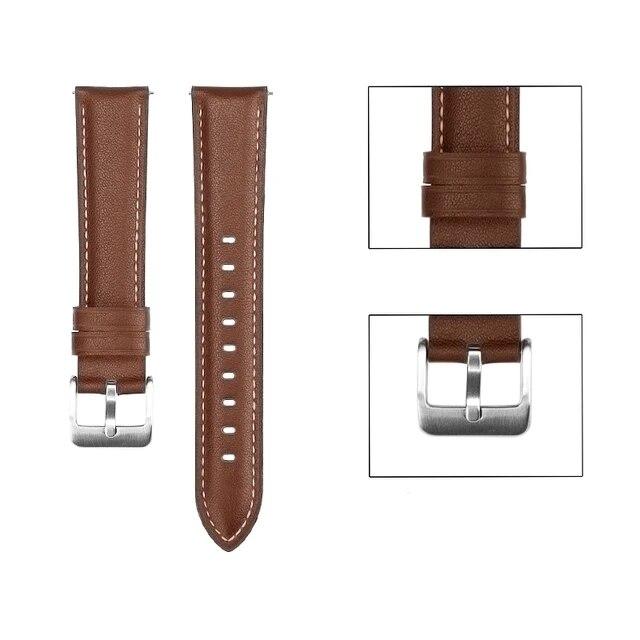 22mm 20mm Lederband für Samsung Galaxy Watch 3 41mm 45mm Armband für Active 2 / Watch 4 Watch5 Watch6 Ersatzarmband Samsung Watch Active 1/2 braun