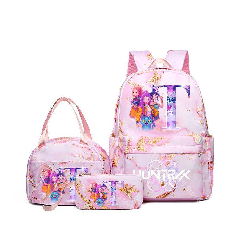 3 Stück/Set KPop Dämonenjäger Mädchen Schultasche Schüler Cartoon Rucksack Brotdose Stifteetuis Schulbedarf Geschenk