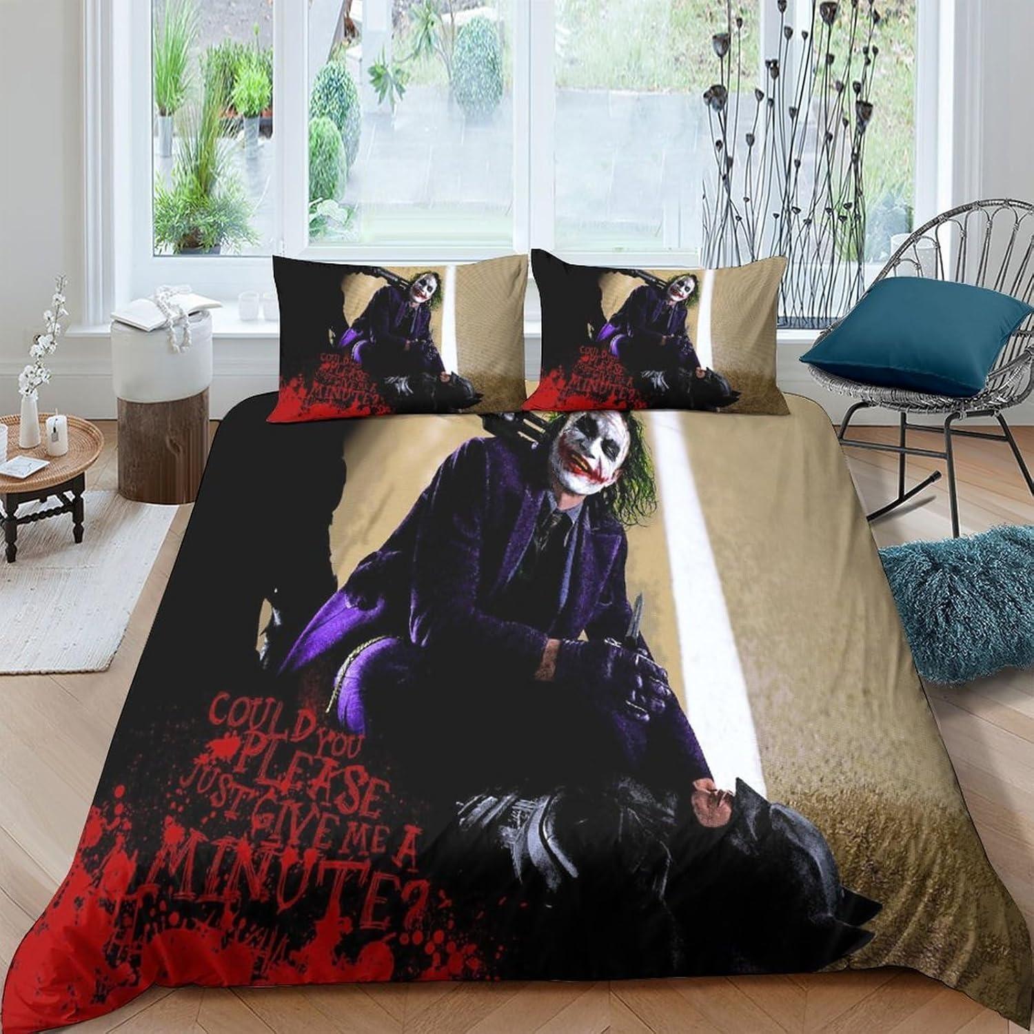 Joker Origin Film Bettwäsche Sets Exquisites Bettwaren Set Joker Romeo Bettdecke Set Bettwäsche Set Luxuriöses Geburtstagsgeschenk EU Single(135*200cm)3pcs gray
