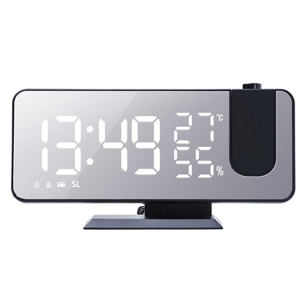 Wecker, multifunktionale elektronische Digitaluhr, leuchtender Wecker, Radio-Projektionsuhr, DC5V-Stromversorgung graue