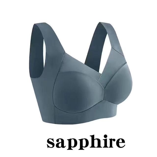 Sexy Top Nahtloser Bh Plus Größe Rückenfreie Bhs Push-Up Frauen Drahtlose Bralette Frau Unterwäsche Sport Unwired Bh Ohne Rahmen 5XL(90-100kg) saphir