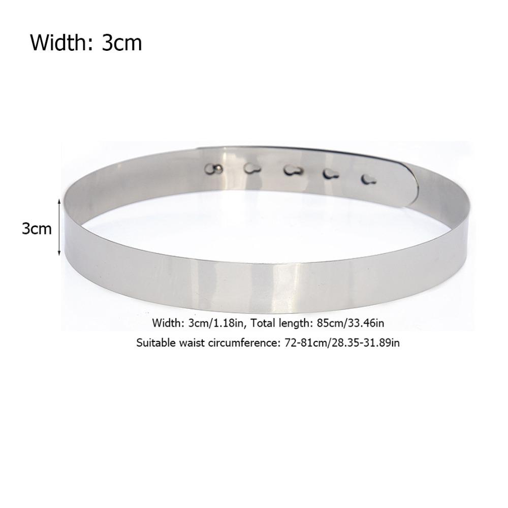 Verstellbarer Damen-Taillengürtel Vollmetall Vielseitiges Accessoire Elegantes Damen-Taillenband Kleider Silver - 3cm