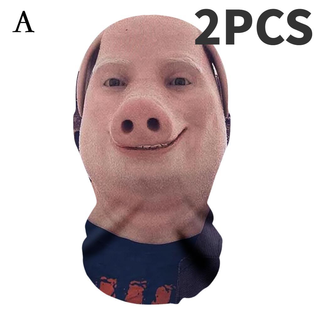 2 Stück Für John Pork ruft Interessant 3D-gedruckte nahtlose Maske John Pork lächelnd Cosplay Gesichtsmaske Party Cosplay Requisiten Option 1