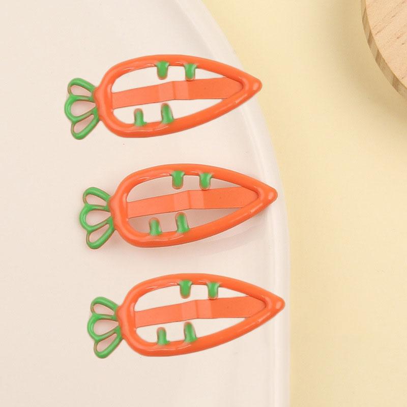 3 Stück/Set Mädchen Süßigkeiten-Klammer Karotten-Kopfschmuck Einfarbig Karotten-Klammer Haaraccessoires Hübscher Kopfschmuck Haarnadeln Fortschrittlicher Prinzessinnen-Kopfschmuck Haarspange orange