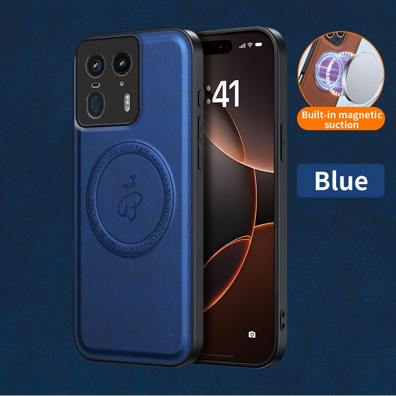 Kabelloses Laden Magnetische Hülle für Motorola Edge 50 Neo Moto Edge 50 Fusion Ultra Schutzhülle PU Lederhülle Coque Funda Motorola Edge 50 Pro blau