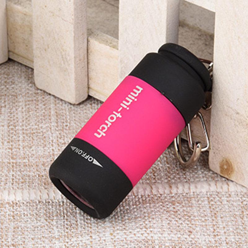 1pc Outdoor Sport Camping Wasserdichte Mini LED Licht USB Aufladbare Taschenlampe Lampe Tasche Schlüsselbund USB Aufladbare Tasche Schlüsselbund Taschenlampe rose rot