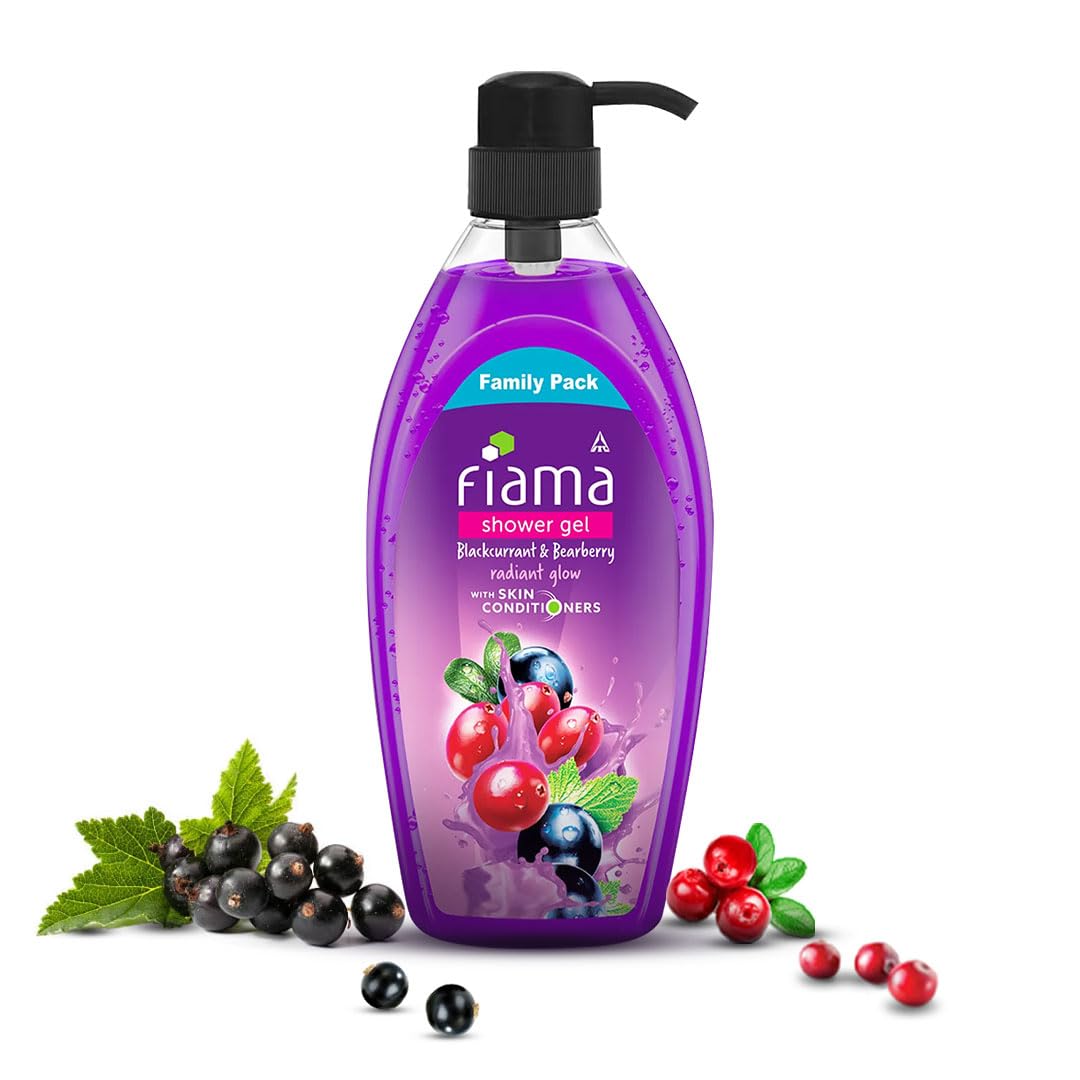 Fiama Duschgel Cassis Bärentraube 895ml Familienpackung Feuchtigkeitsspendendes Duschgel für strahlend weiche Haut purple