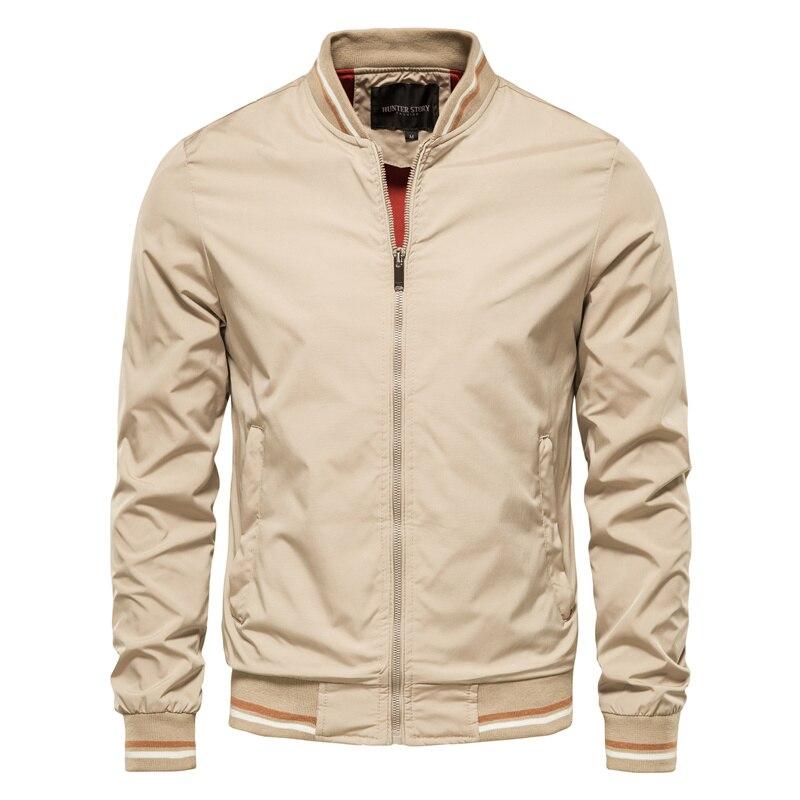 AIOPESON Einfarbig Baseball Jacke Männer Casual Slim Fit Herren Bomber Jacken Neue Herbst Mode Hohe Qualität Jacken Für Männer XL khaki