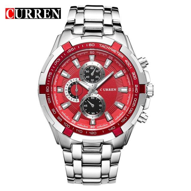 CURREN Marke Luxus Uhren Männer Sport Business Casual Quarz Armbanduhren Militär Armbanduhr wasserdicht 8023 rot