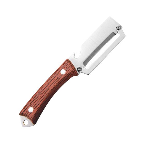 Multi-Schäler mit Edelstahlklinge & Holzgriff Flaschenöffner 1pc