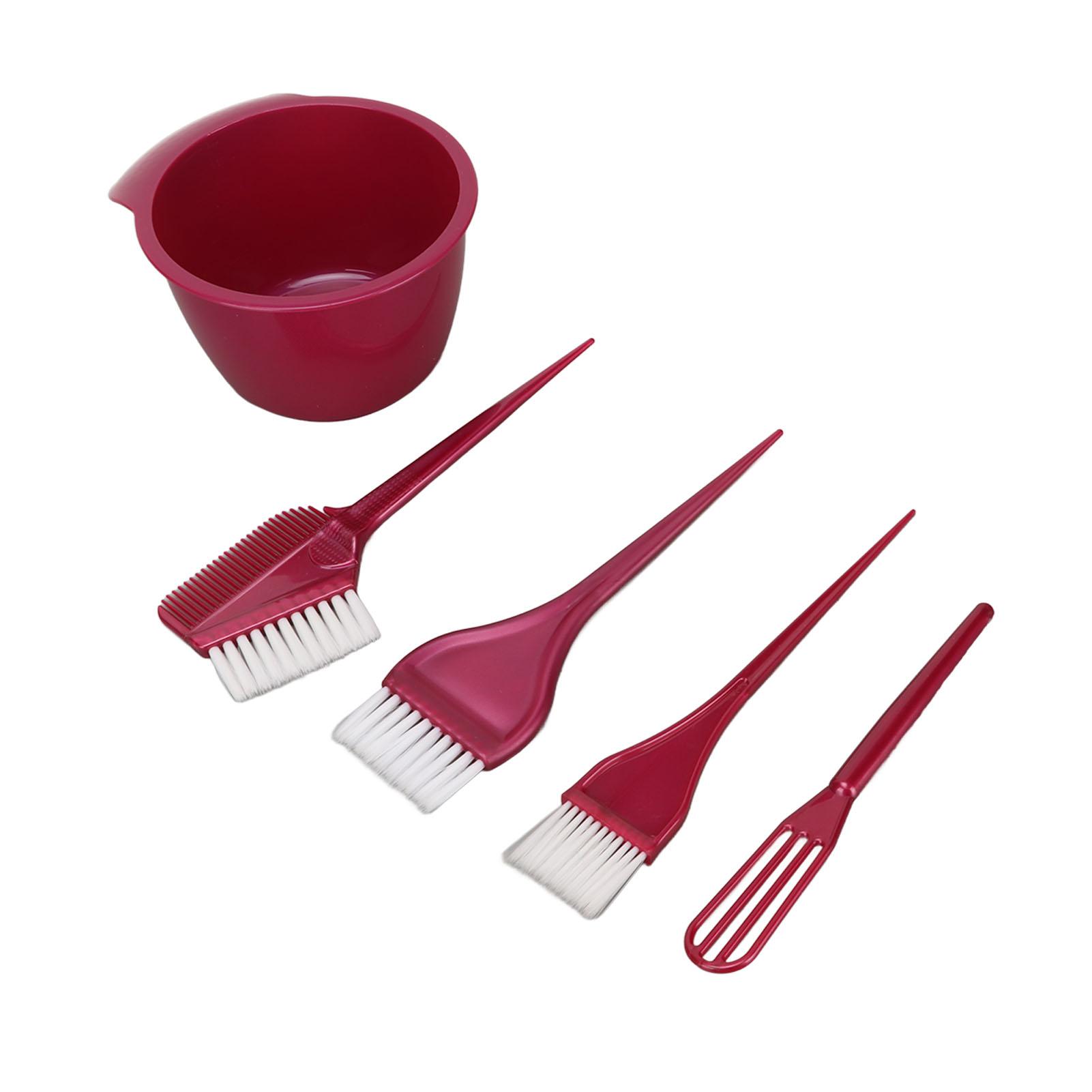 5 Stück Haarfärbe-Färbeset Nylonfaser-Pinsel Mischschüssel Spitzgriff Haarfärbe-Werkzeuge