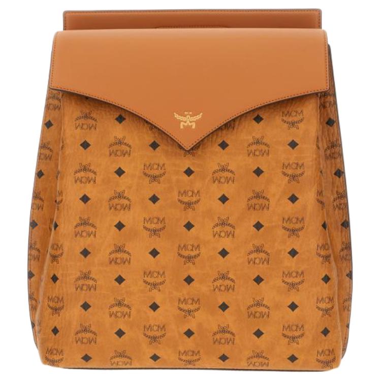 MCM Diamond Aw24 Visetos Logo Print Napa Leder Rucksack Medium Herren Rucksack Cognac MMKEAAK01CO001 Basic Set (Bag+Dust Bag)