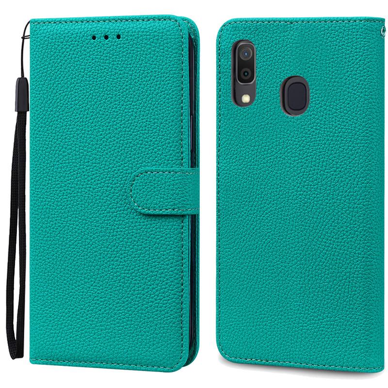 A40 Hülle Für Samsung Galaxy A40 Hülle Leder Brieftasche Klapphülle Für Samsung A40 A 40 Hülle SM-A405F Cover Coque Fundas Etui Capa For Samsung A40 cyanblau