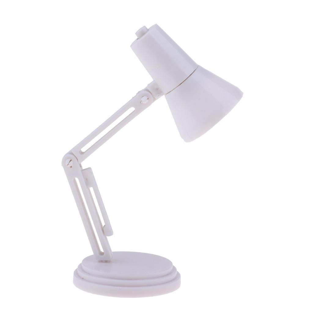 Weiße LED-Schreibtischlampe im Maßstab 1:6, Modellmöbel für Hot Toys, BJD, Puppenhaus, Zubehör für Kinder, Rollenspiel-Spielzeug weiß