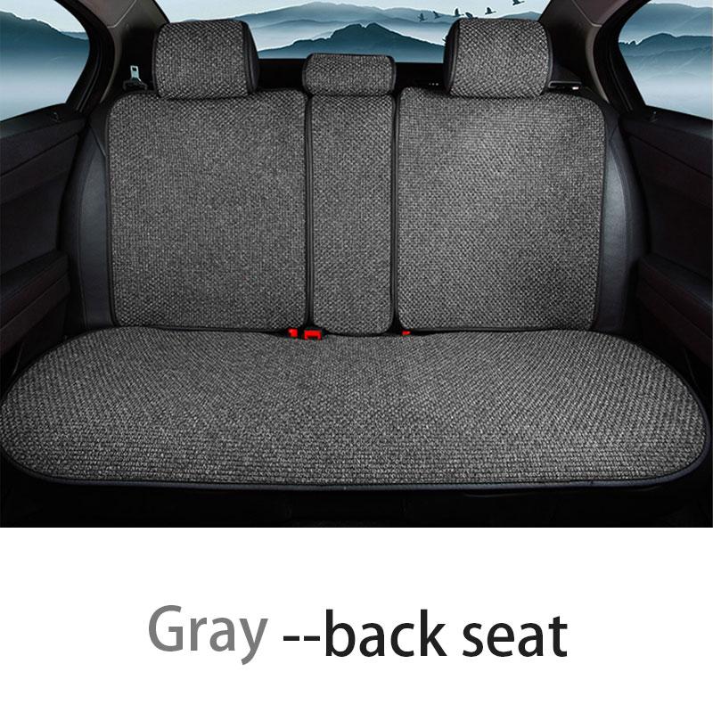 SEAMETAL Flachs-Autositzbezug Four Seasons Universal-Leinen-Sitzkissen für den Innenbereich, Autositzschutzmatte, Autozubehör back seat grau