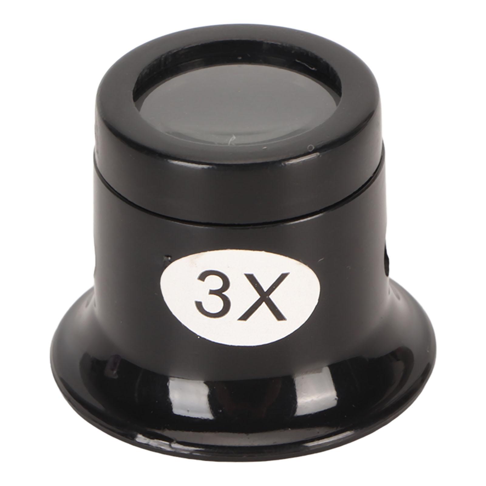 Juwelierlupe, 3-fache Vergrößerung, robuster Kunststoff, kompakte tragbare Lupe für Juwelier