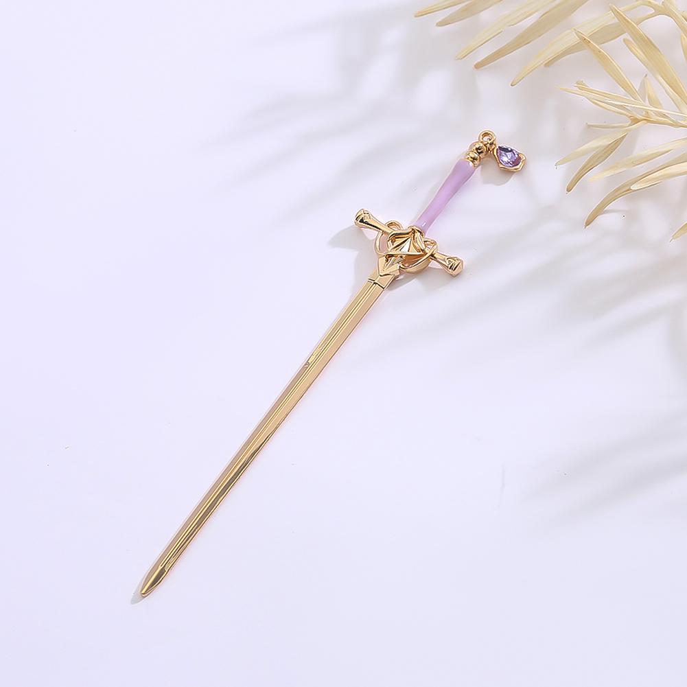 Kreative Retro-Schwert-Haarnadel, mehrfarbig, minimalistische Hochsteckfrisur aus Metalllegierung, temperamentvolle Kopfbedeckung, Haar-Accessoire für Frauen 04
