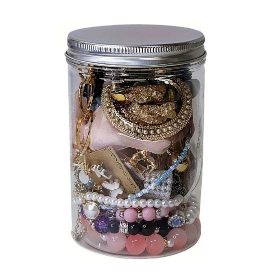 Yousheng Mystery Schmuckglas für Damen, Vintage Überraschungs-Schmuckset, Zufällige gemischte Box mit Halsketten, Ohrringen, Ringen, Armbändern, Geschenk für 20PCS silber