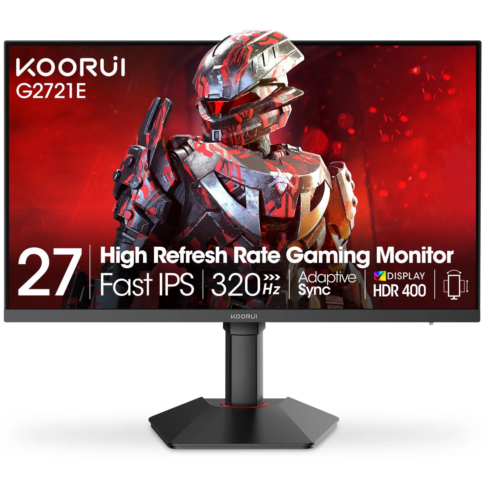 KOORUI G2721E 27-Zoll Gaming-Monitor - 320Hz Schneller IPS PC-Monitor - 1ms - HDR400 - 98% DCI-P3 - HDMI 2.1 & DisplayPort 1.4 schwarz