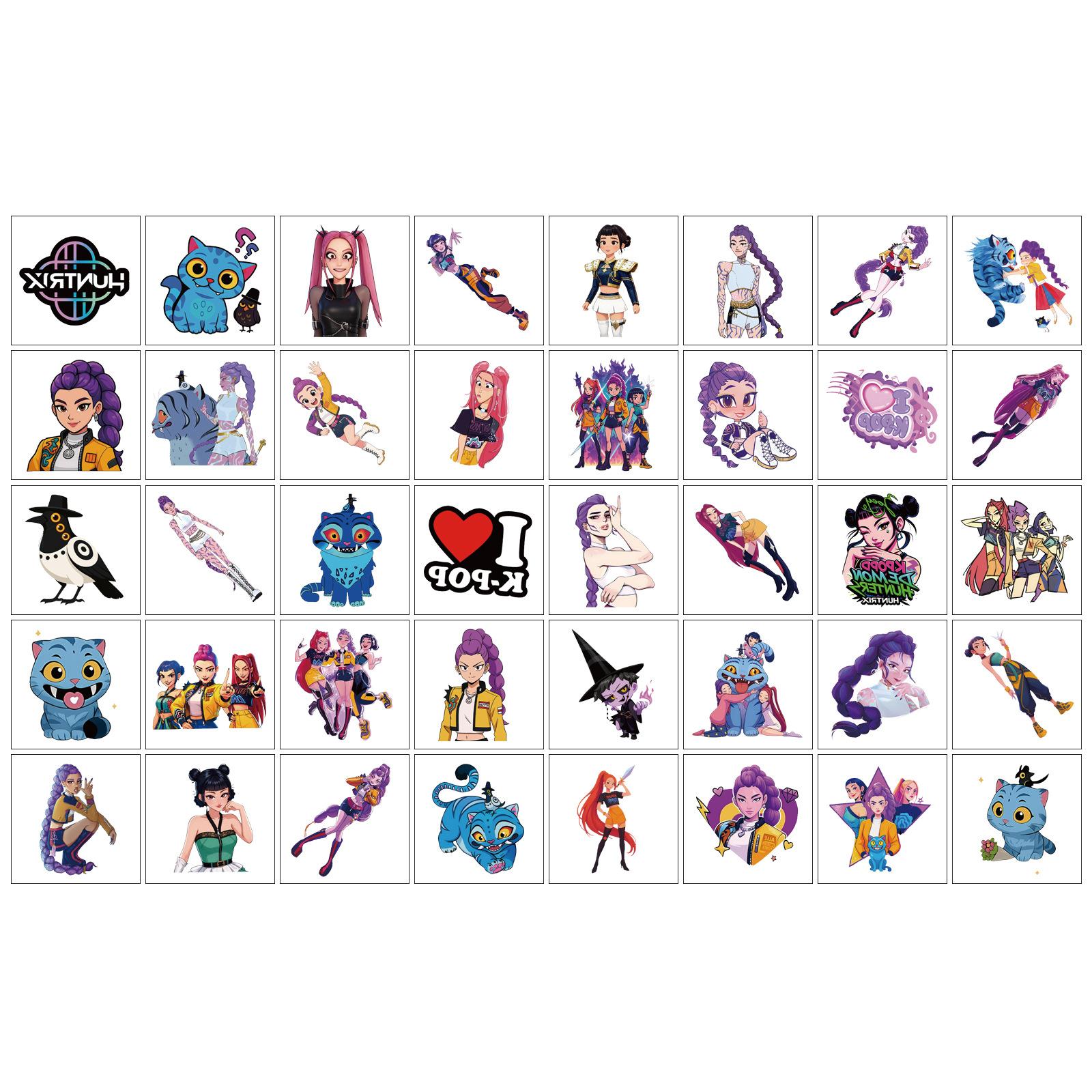80 KPOP Hexenjäger Tattoo-Aufkleber Cartoon-Animation Peripherie Kreative Temporäre Tattoo-Aufkleber 5*5cm 40pcs