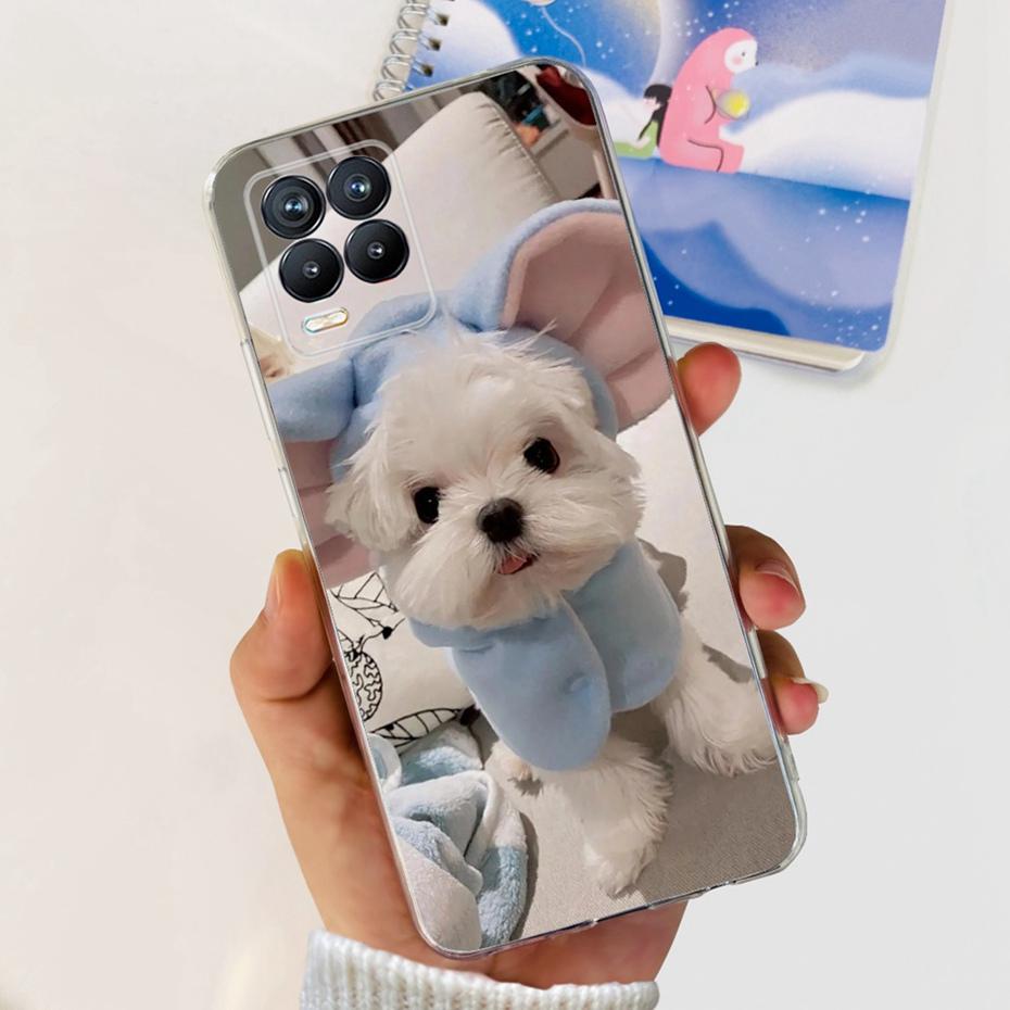 Hülle Für Realme 8 4G / Realme 8 Pro / Realme 8 5G Süße Bedruckte Handyhüllen Für Realme8 8Pro Weiche Silikon TPU Rückseite Realme 8 beige