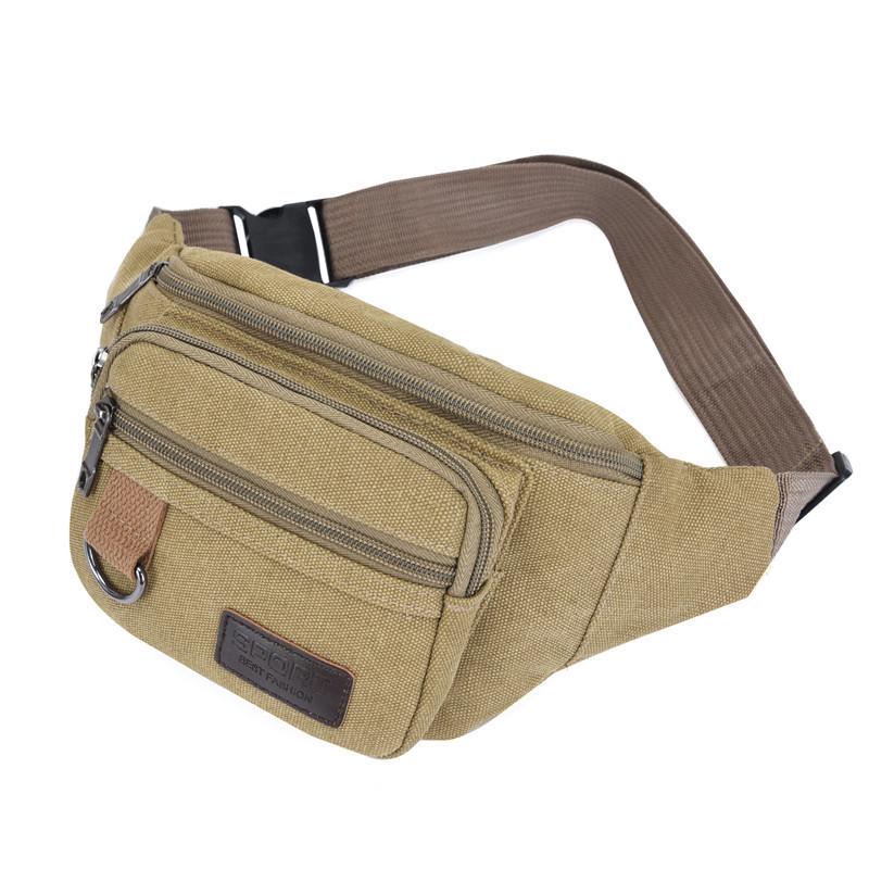 Unisex Outdoor Sport Hüfttasche zum Laufen - Heiß verkaufte Canvas Hüfttasche für Telefone Single Bag khaki