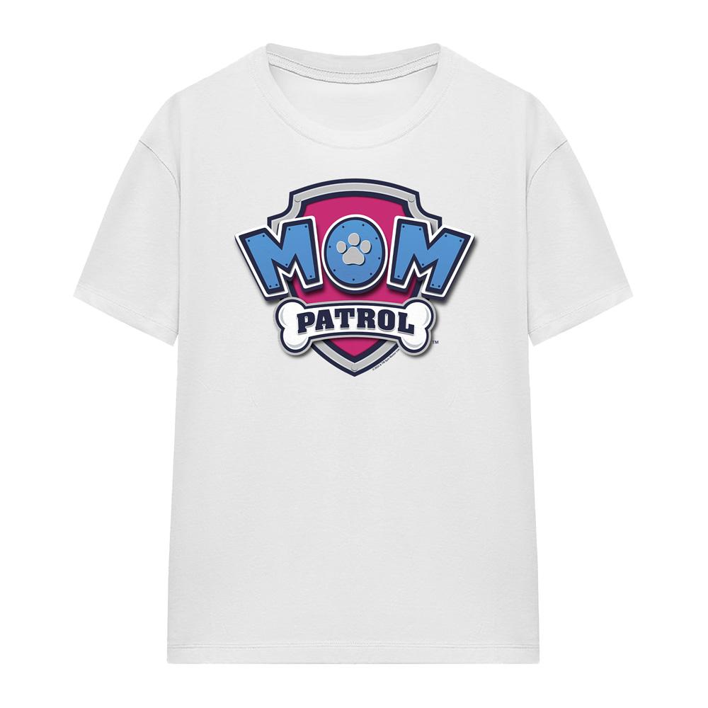 Paw Patrol Unisex Erwachsenen Mom Patrol Abzeichen Muttertag T-Shirt M weiß
