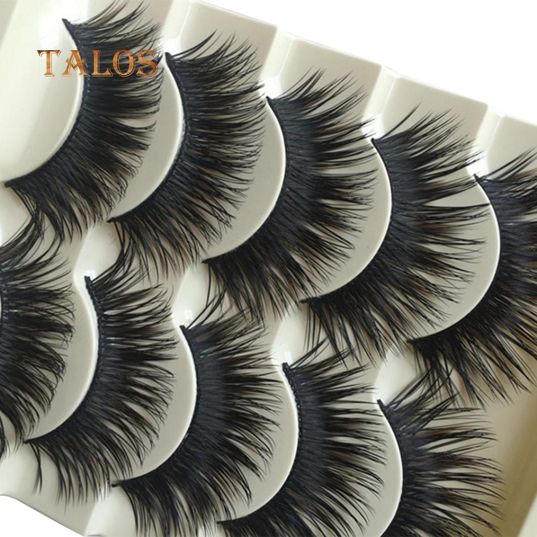5 Pairs Mode Lange Dicke Wimpern Gefälschte Kreuz Wimpern Schönheit Make-Up-Tool Schönheit Gesundheit