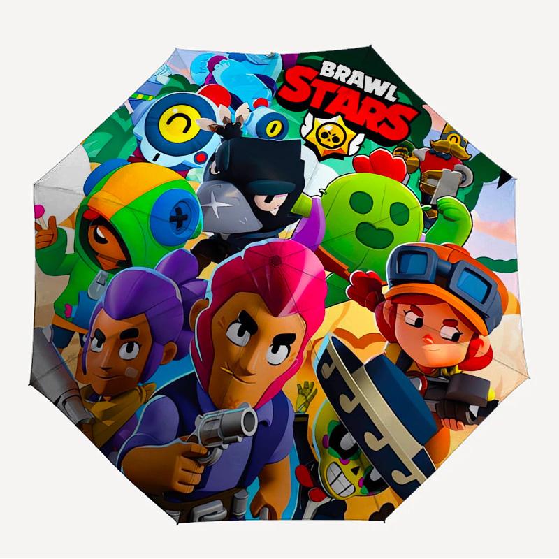 1 Stück Brawl Stars Charaktere Thema Hochwertiger Regenschirm, Automatisches Öffnen und Schließen, Multifunktionaler Regenschirm G0811222