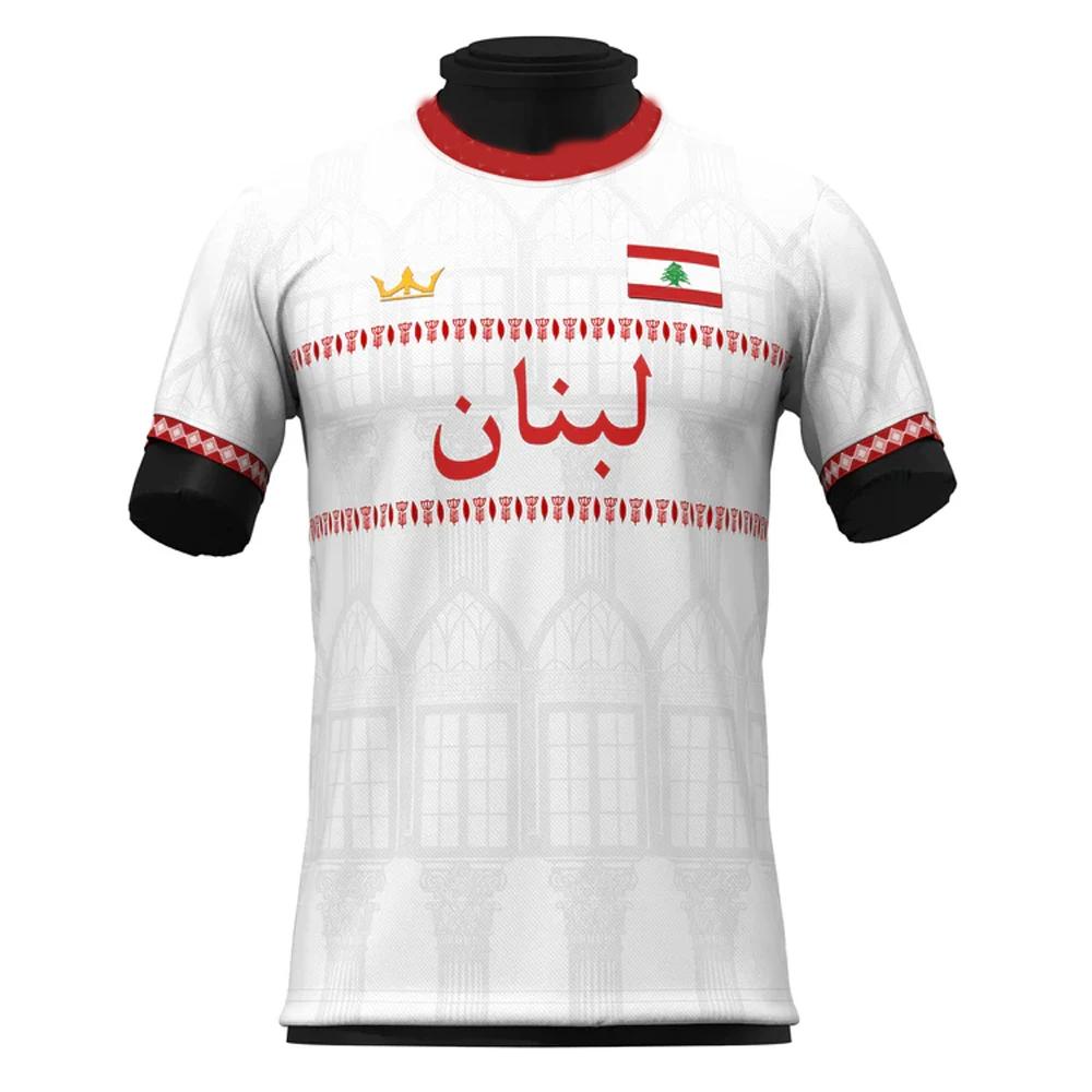Libanon 2025 Phoenix Heritage Fußballtrikot Elite Schnelltrocknendes Trainingsshirt Unisex Streetwear Übergroße Fußballuniform Strand S white