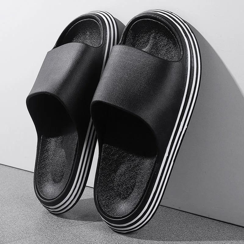 Hausschuhe für Herren Sommer Rutschfeste Badesandalen für Zuhause Herren Outdoor Einwort-Hausschuhe für Herren 41 weiß