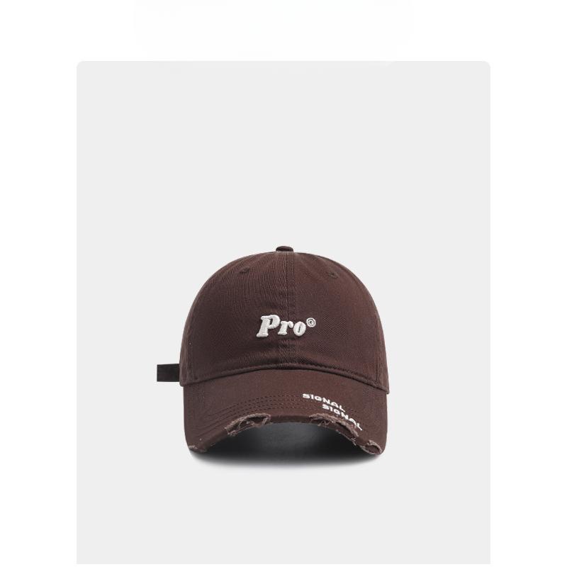 Gewickelte zerrissene Baseballkappe für Damen Koreanischer Stil Modisch und personalisiert Street Soft Top Breiter Schirm Sonnenschutz Baseballkappe für Herren M（56-58cm）