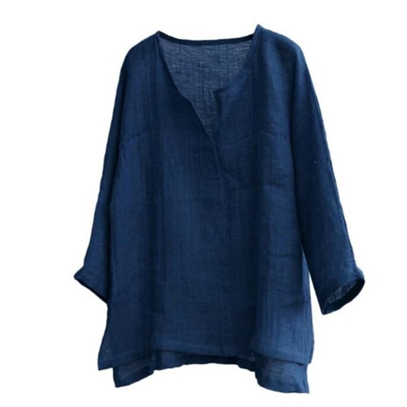Neue männer Sommer Frühling Lange Ärmel Lose Hemd Einfarbig Casual Langarm Cooles Hemd Vn-eck Tops Größe s-5XL EU XL dunkelblau