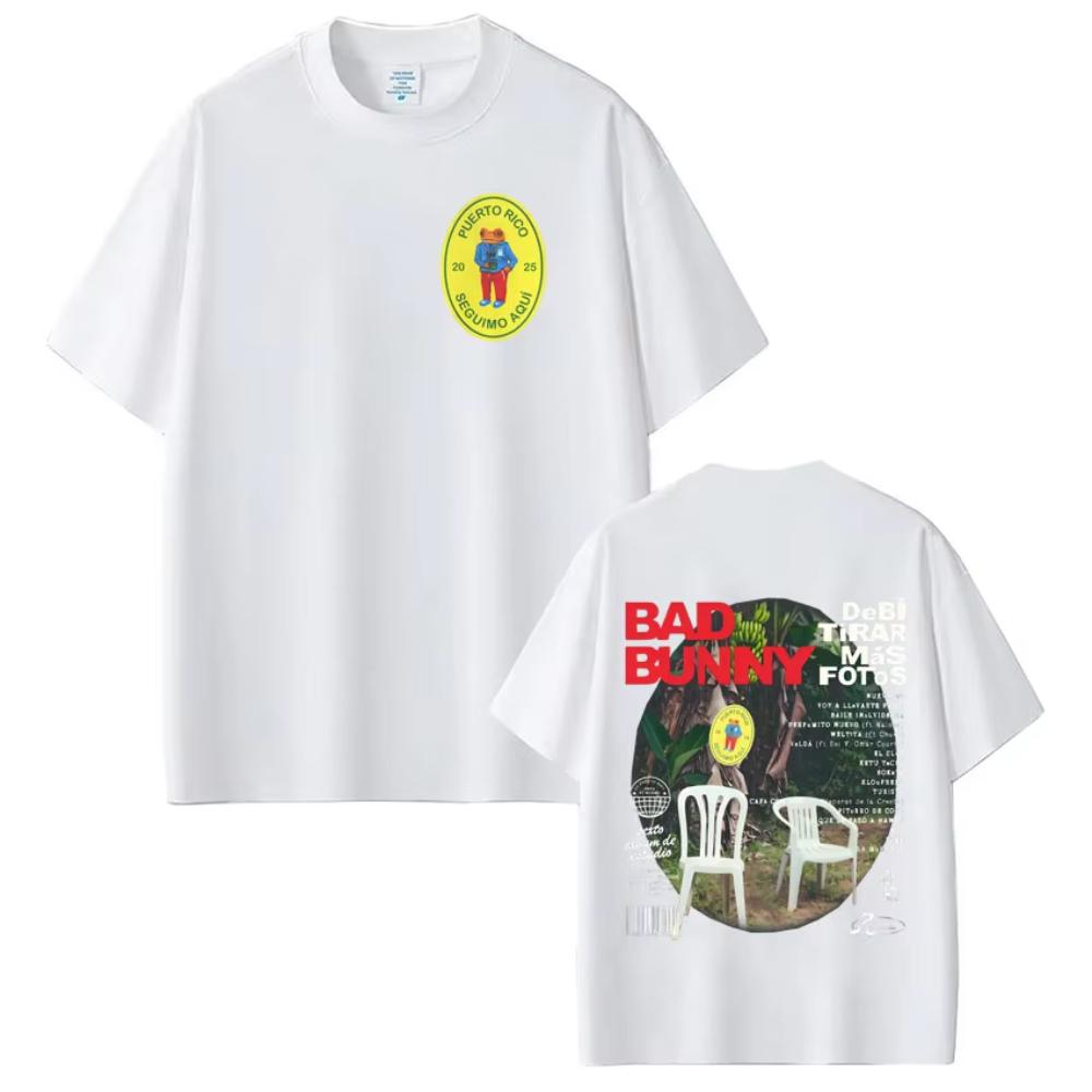 Rapper Bad Bunny Album Cover T-Shirts Debi Tirar Mas Fotos DTMF Tour T-Shirts Herren Damen Mode T-Shirts Streetwear 2XL