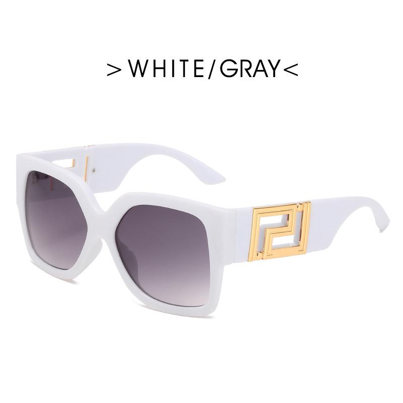 Vintage Steampunk Luxus Sonnenbrille mit kleinem Rahmen Herren Damen Fashion Square Sonnenbrille Shades Vintage nicht polarisiert grau/weiß