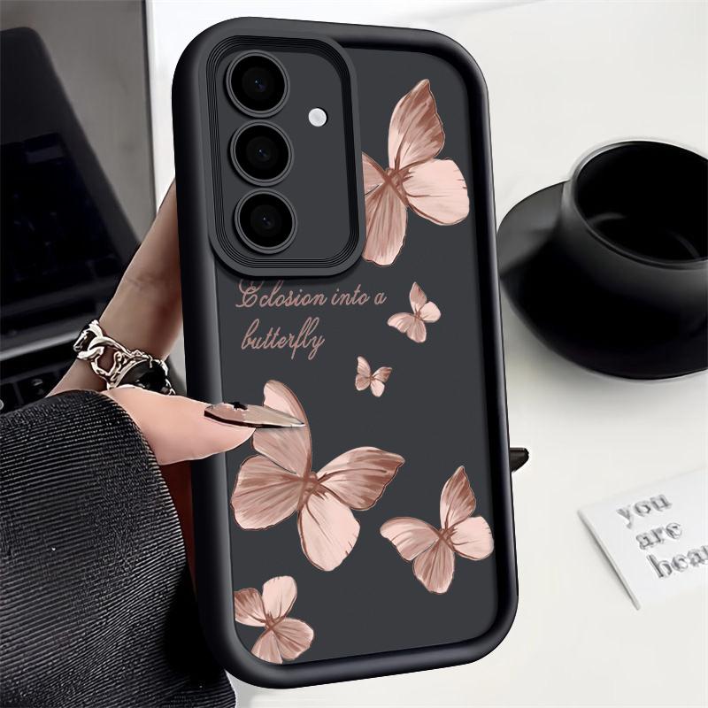 Goldener Schmetterling Weiche TPU Hülle Für Samsung Galaxy A55 A54 A15 A56 A16 A35 A53 A25 5G S25 S24 S23 S22 Ultra Plus S23 FE Handyhülle For Samsung S25
