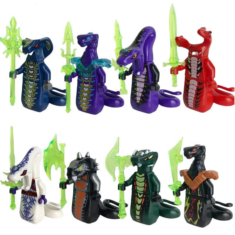 Film Schlange Basilisk Schildkröten Minifiguren mit Waffen Bausteine Ziegel Minifigur Puppen Ziegel Kinder Kinderspielzeug