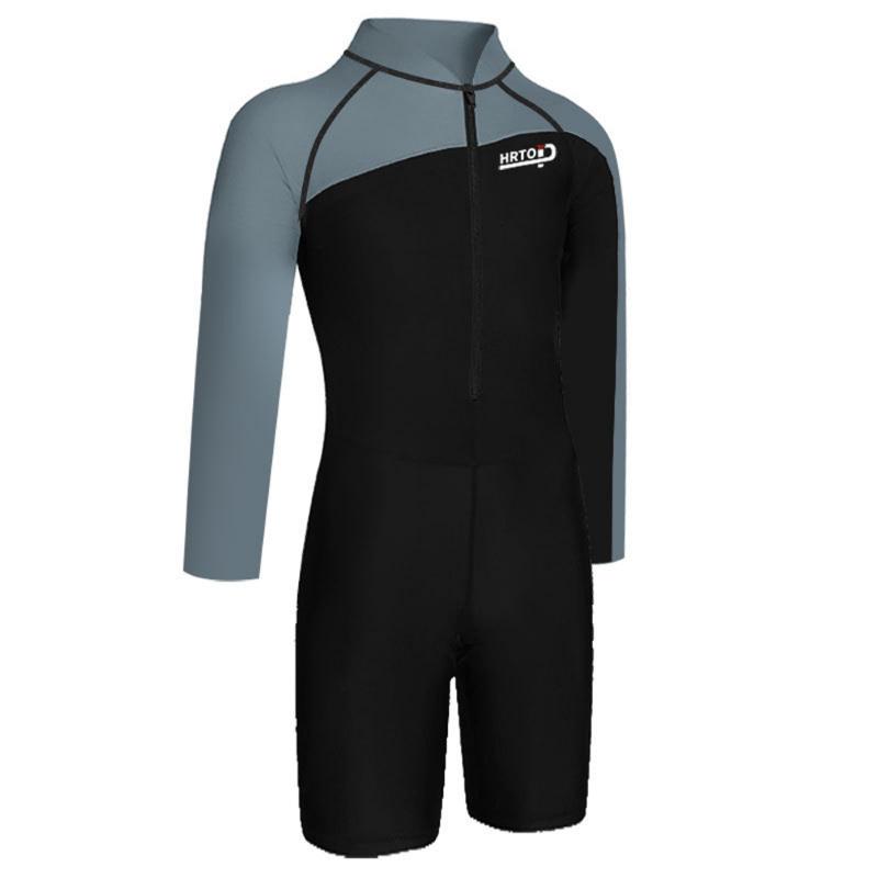Männer Neoprenanzug Erwachsene Kurzarm Reißverschluss Surfen Schwimmen Tauchen Kleidung Anti-UV-Neoprenanzug 3XL schwarz