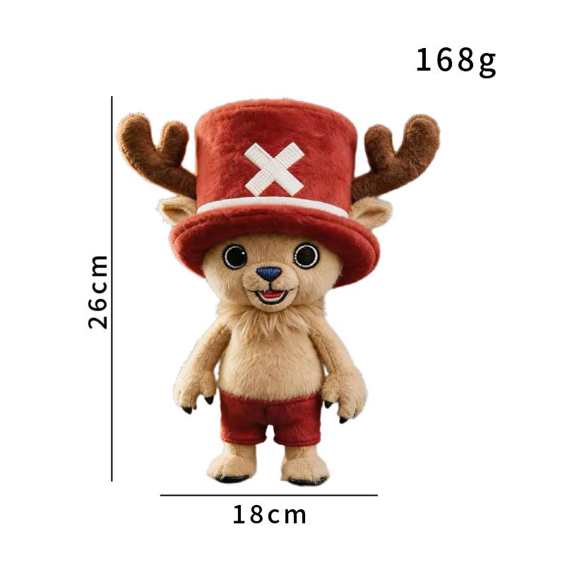Neue Anime One Piece Chopper Plüschtier Niedlicher Schiffsarzt Hirsch mit Rosa Hut Anime Zubehör Spielzeug Geburtstag Weihnachtsgeschenk