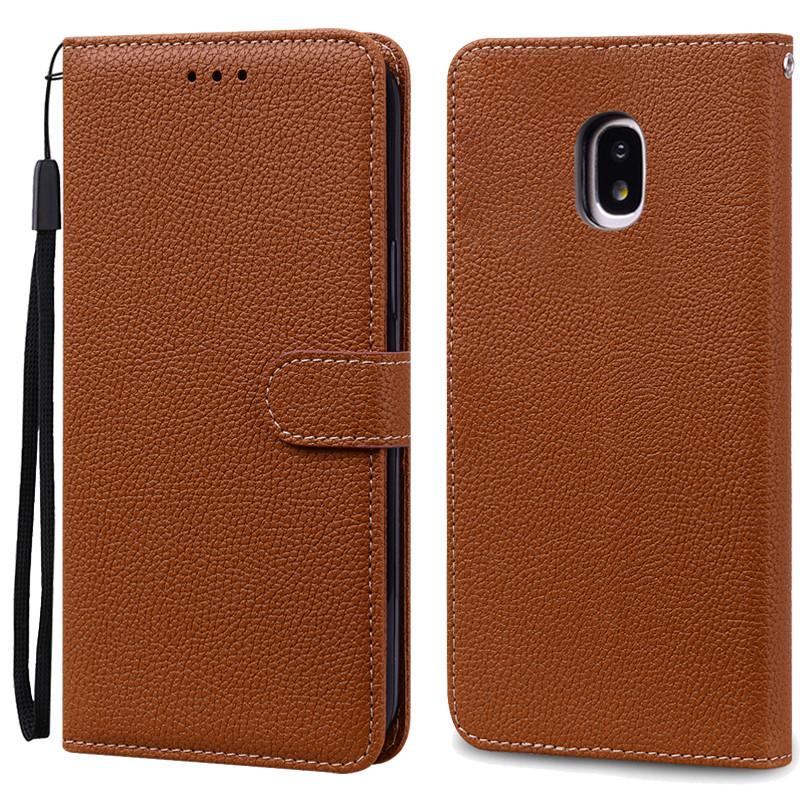 J7 2017 Hülle für Samsung Galaxy J7 2017 Hülle Silikonhülle Leder Klapp-Brieftasche für Samsung J 7 J7 2017 Hülle SM-J730F J730F Hülle Samsung J7 2017 J730 braun